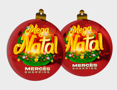 Móbile Bolinha de Natal Grande PVC 0,3 mm Verniz Frente e Verso 17,4x20,4 cm - Colorido Frente e Verso -5 unid