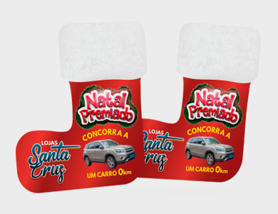 Móbile Bota de Papai Noel Pequeno PVC 0,3 mm Verniz Total Frente e Verso 22x23,4 cm - 4x4 - 250 unid