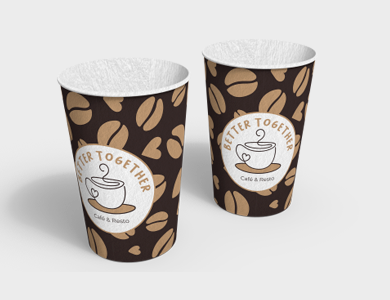 Copo de Papel Biodegradável 440ml Sem Verniz 8,5x11cm - 4x0 - 500 unid