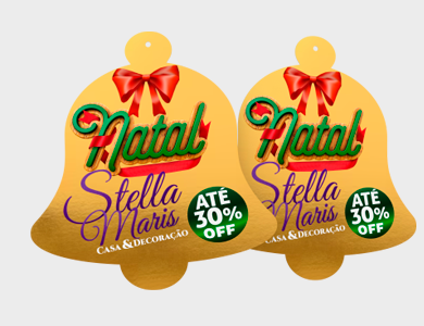 Móbile Sino de Natal Grande PVC 0,3 mm Verniz Total Frente e Verso 35,6x38 cm - Colorido Frente e Verso -5 unid
